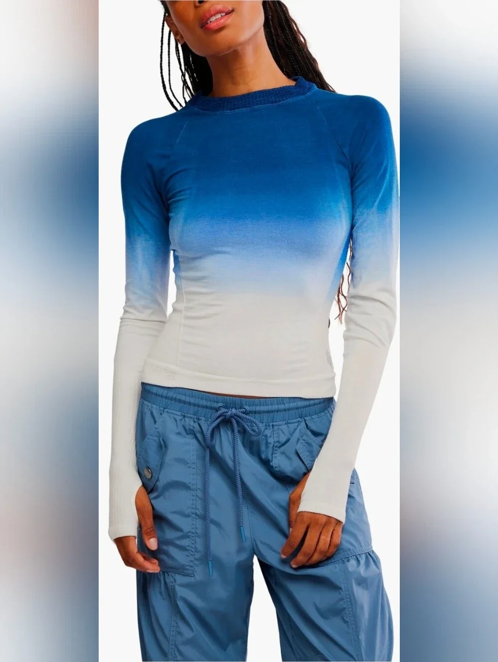FP Movement Take Flight Ombre Base Layer In Deep Blue Combo M/L NWT - Picture 1 of 10